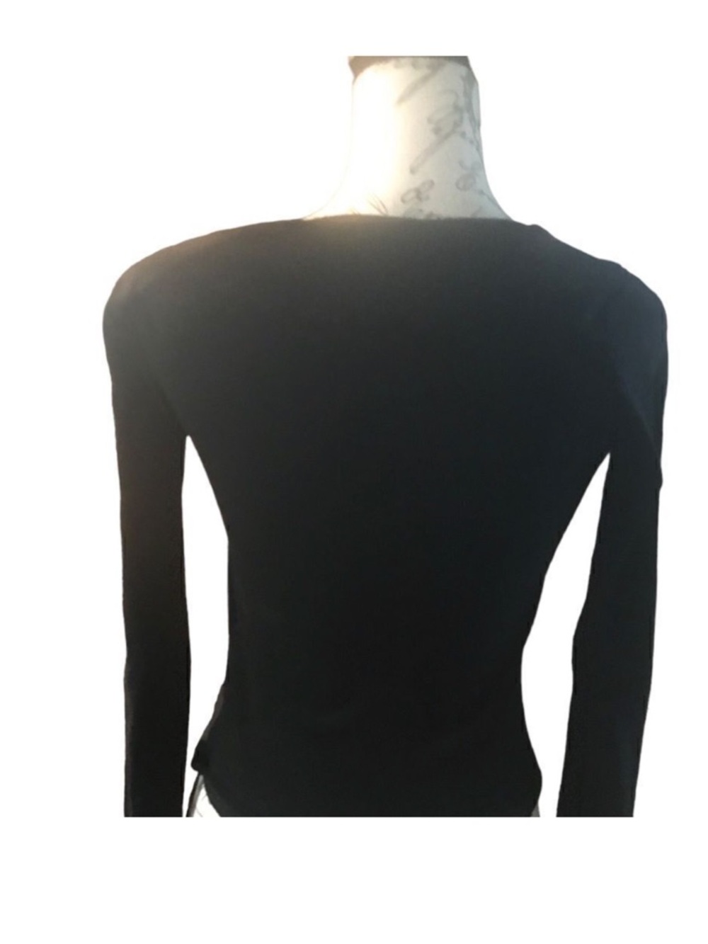 Black Crisscross Long Sleeve Slim Fit Tee - Picture 5 of 10